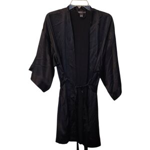 Victorias Secret Black Satin Bathrobe Size XS